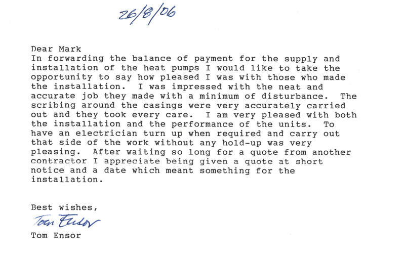 Heat Pump Testimonial